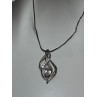 925 Sterling Silver White Sapphire Necklace Length 21/19 Inch