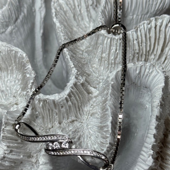 925 Sterling Silver CZ Bracelet Slider