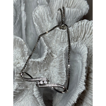 925 Sterling Silver CZ Bracelet Slider