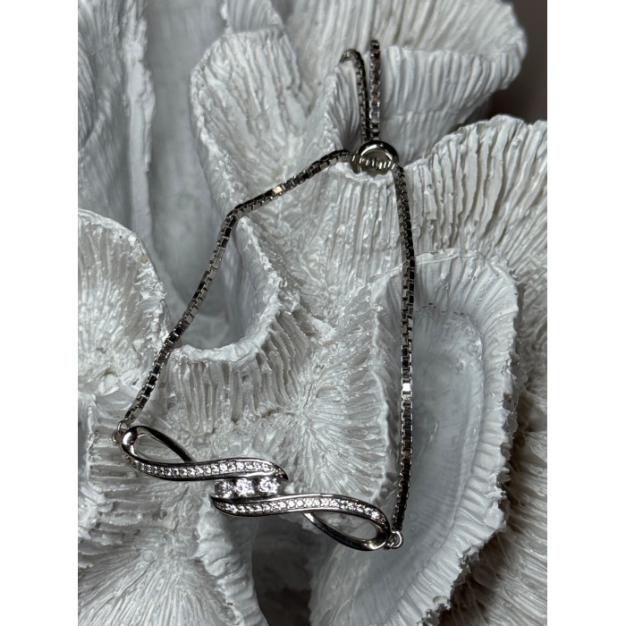 925 Sterling Silver CZ Bracelet Slider