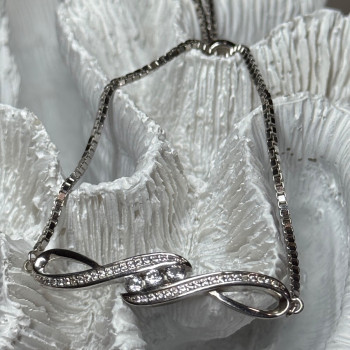 925 Sterling Silver CZ Bracelet Slider