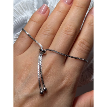 925 Sterling Silver CZ Bracelet Slider