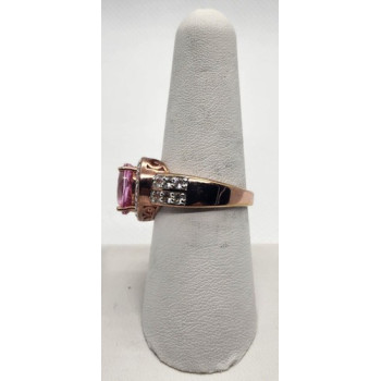 925 Sterling Silver Topaz Ring Size 8