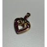 925 Sterling Silver Gold Plated Spinel Heart Pendant