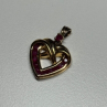 925 Sterling Silver Gold Plated Spinel Heart Pendant