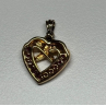 925 Sterling Silver Gold Plated Spinel Heart Pendant