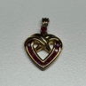 925 Sterling Silver Gold Plated Spinel Heart Pendant