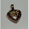 925 Sterling Silver Gold Plated Spinel Heart Pendant