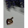 925 Sterling Silver Gold Plated Spinel Heart Pendant
