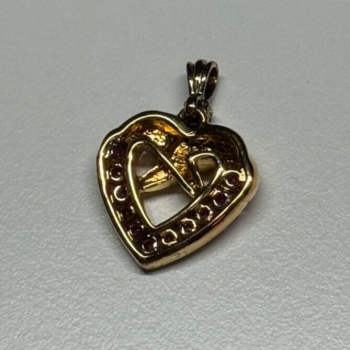 925 Sterling Silver Gold Plated Spinel Heart Pendant