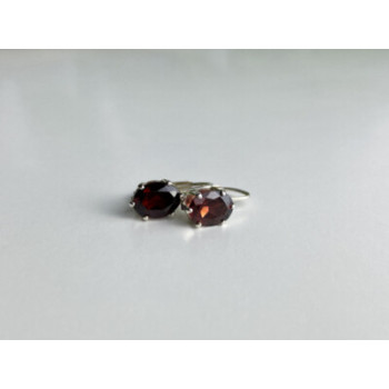 925 Sterling Silver Garnet Earrings