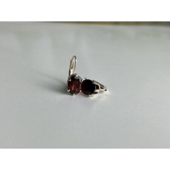 925 Sterling Silver Garnet Earrings