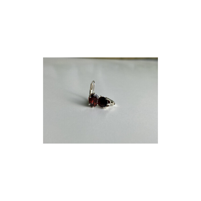 925 Sterling Silver Garnet Earrings