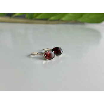 925 Sterling Silver Garnet Earrings