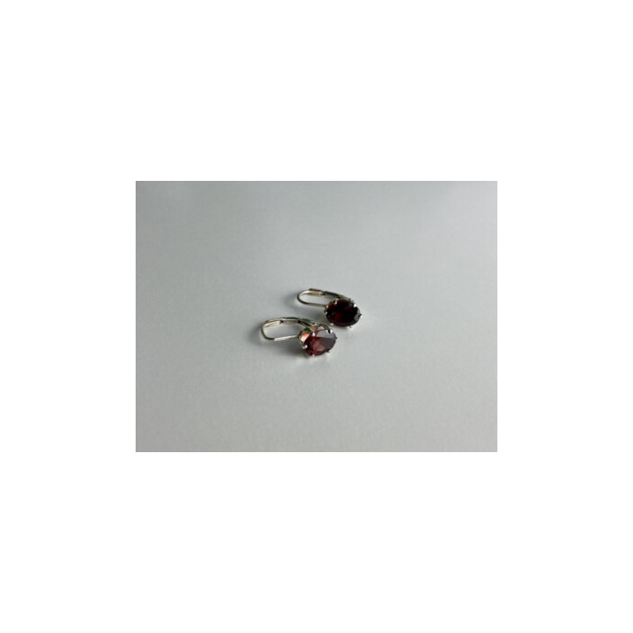 925 Sterling Silver Garnet Earrings