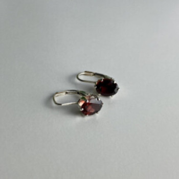 925 Sterling Silver Garnet Earrings