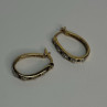 925 Sterling Silver Gold Plated Sapphire & Diamond Earrings Length 0.8 Inch