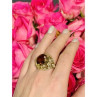 925 Sterling Silver Orange Alpanite & CZ Ring Size 10.25