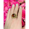 925 Sterling Silver Orange Alpanite & CZ Ring Size 10.25