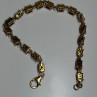 925 Sterling Silver Gold Plated Ruby Bracelet Length 7 Inch