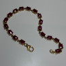 925 Sterling Silver Gold Plated Ruby Bracelet Length 7 Inch