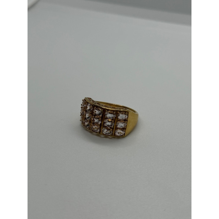 925 Sterling Silver Gold Plated Morganite Ring Size 6.5