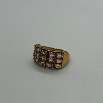 925 Sterling Silver Gold Plated Morganite Ring Size 6.5
