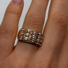 925 Sterling Silver Gold Plated Morganite Ring Size 6.5
