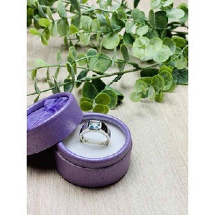 925 Sterling Silver Blue Spinel Ring Size 6.5