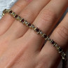 925 Sterling Silver Gold Plated Garnet Bracelet Length 7.5