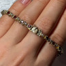 925 Sterling Silver Gold Plated Garnet Bracelet Length 7.5