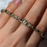 925 Sterling Silver Gold Plated Garnet Bracelet Length 7.5