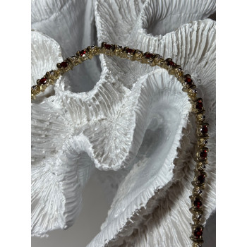 925 Sterling Silver Gold Plated Garnet Bracelet Length 7.5