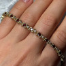 925 Sterling Silver Gold Plated Garnet Bracelet Length 7.5