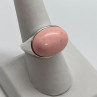 925 Sterling Silver & Pink Agate Ring Size 7.5