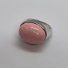 925 Sterling Silver & Pink Agate Ring Size 7.5