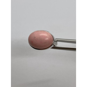 925 Sterling Silver & Pink Agate Ring Size 7.5