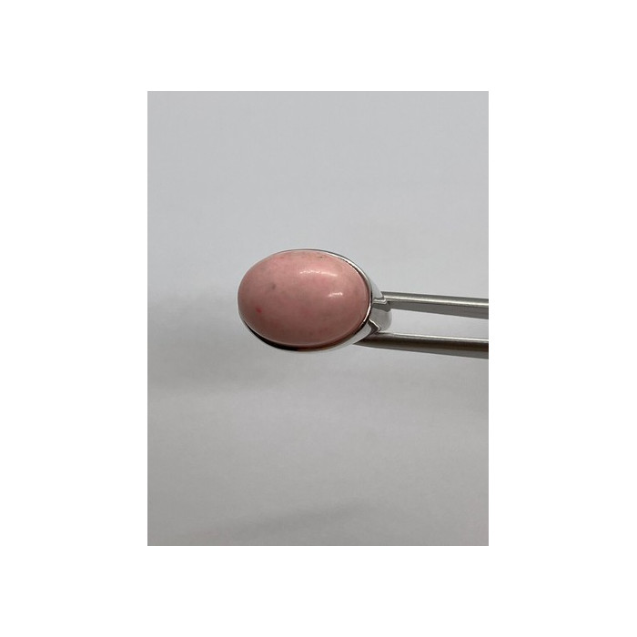 925 Sterling Silver & Pink Agate Ring Size 7.5