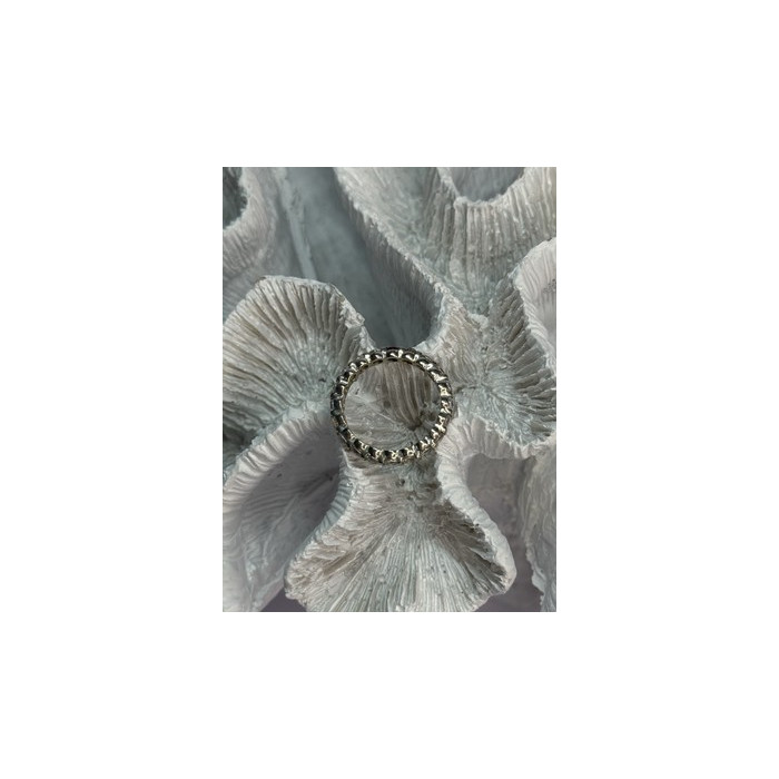 925 Sterling Silver CZ & Ruby Ring Size 7