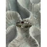 925 Sterling Silver CZ & Ruby Ring Size 7