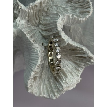 925 Sterling Silver CZ & Ruby Ring Size 7