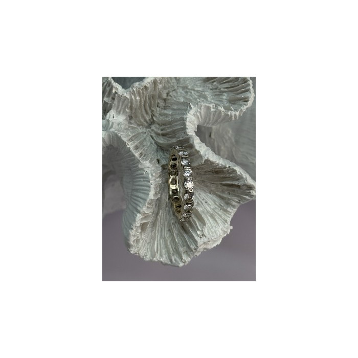 925 Sterling Silver CZ & Ruby Ring Size 7