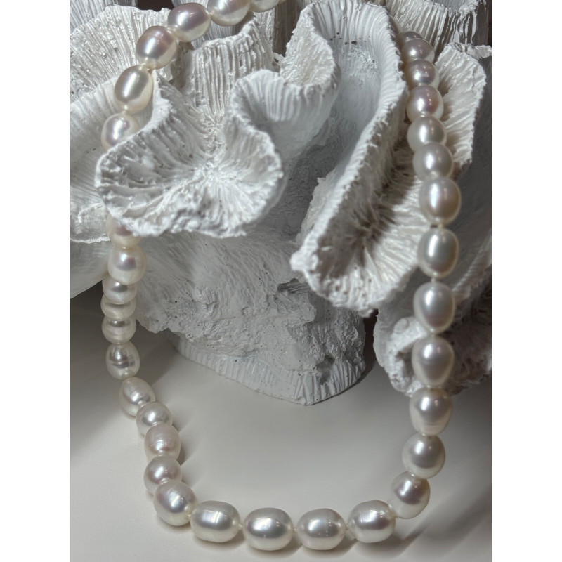 925 STERLING SILVER FRESHWATER PEARLS NECKLACE LENGTH 18 INCH