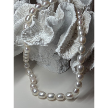 925 STERLING SILVER FRESHWATER PEARLS NECKLACE LENGTH 18 INCH