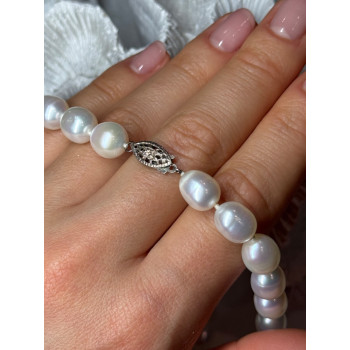 925 STERLING SILVER FRESHWATER PEARLS NECKLACE LENGTH 18 INCH