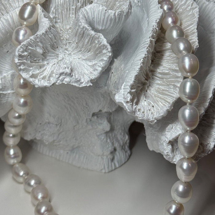 925 Sterling Silver Freshwater Pearls Necklace Length 18 IN
