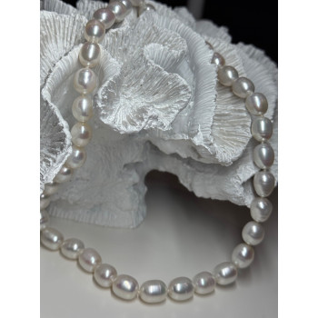 925 STERLING SILVER FRESHWATER PEARLS NECKLACE LENGTH 18 INCH