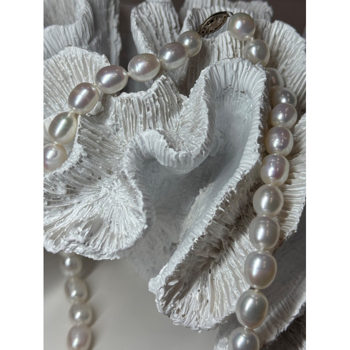 925 STERLING SILVER FRESHWATER PEARLS NECKLACE LENGTH 18 INCH