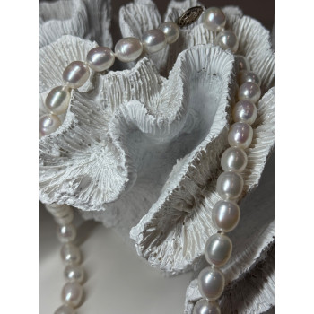 925 STERLING SILVER FRESHWATER PEARLS NECKLACE LENGTH 18 INCH