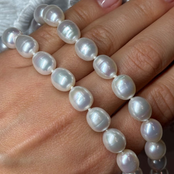 925 Sterling Silver Freshwater Pearls Necklace Length 18 IN